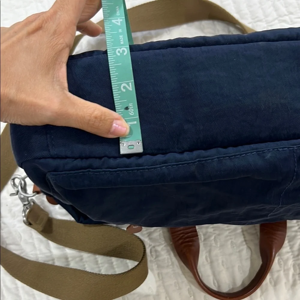 Jcrew Men’s Canvas & Leather Messenger Bag - Navy Blue